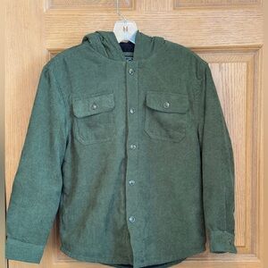 Rok Shacket Sherpa Lined Hoodie Jacket Boys Hooded Sweatshirt M (10-12) Corduroy